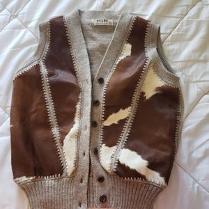 Knitted cow hide vest
